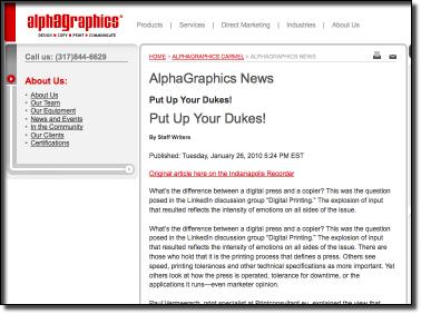 AlphaGraphics Article